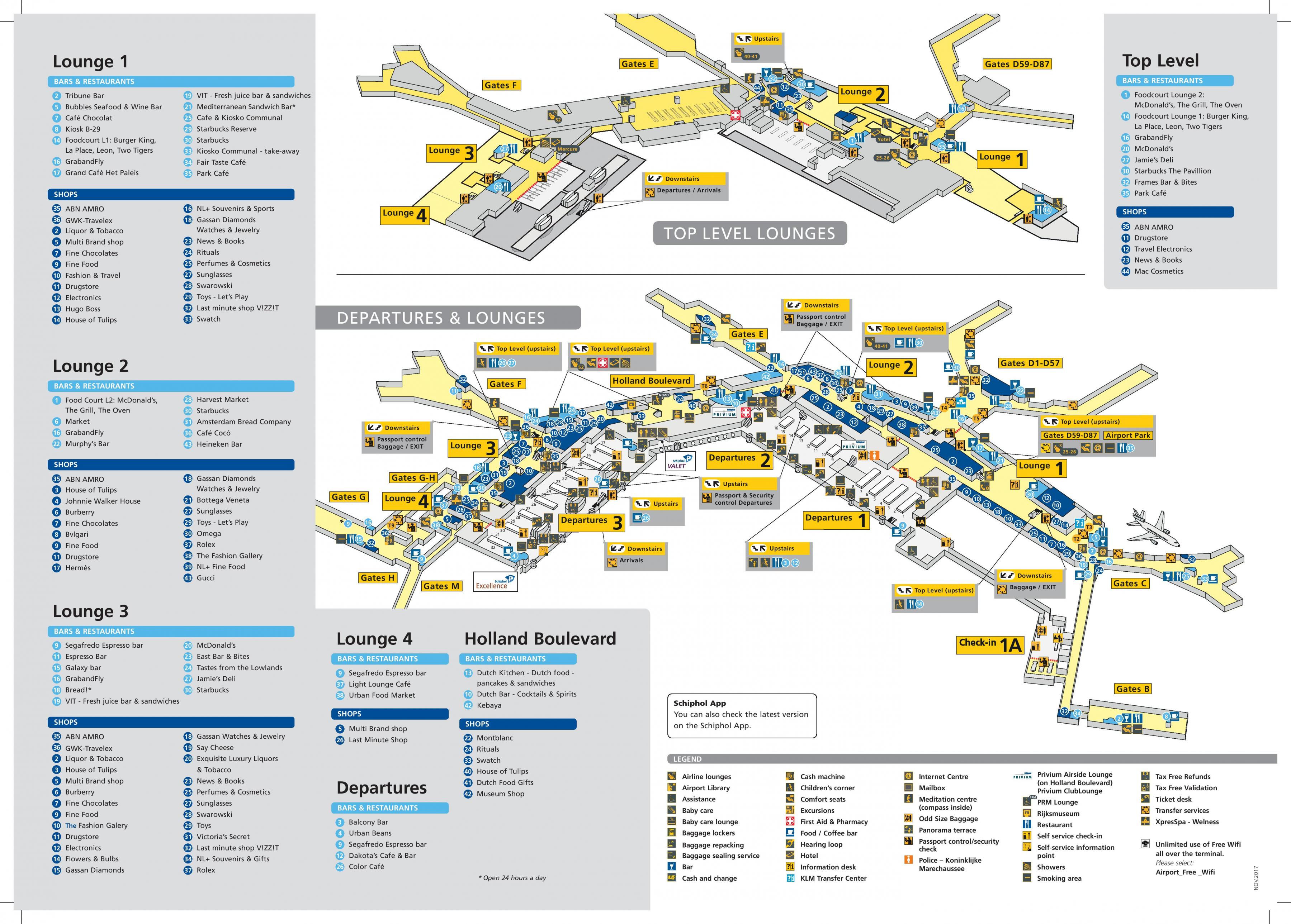 Amsterdam Airport Schiphol Terminal Maps