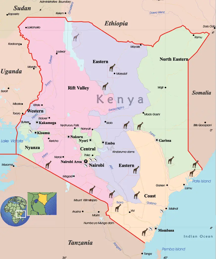 Lista 1 Imagen De Fondo Mapa De Kenia En Africa Alta Definición ...