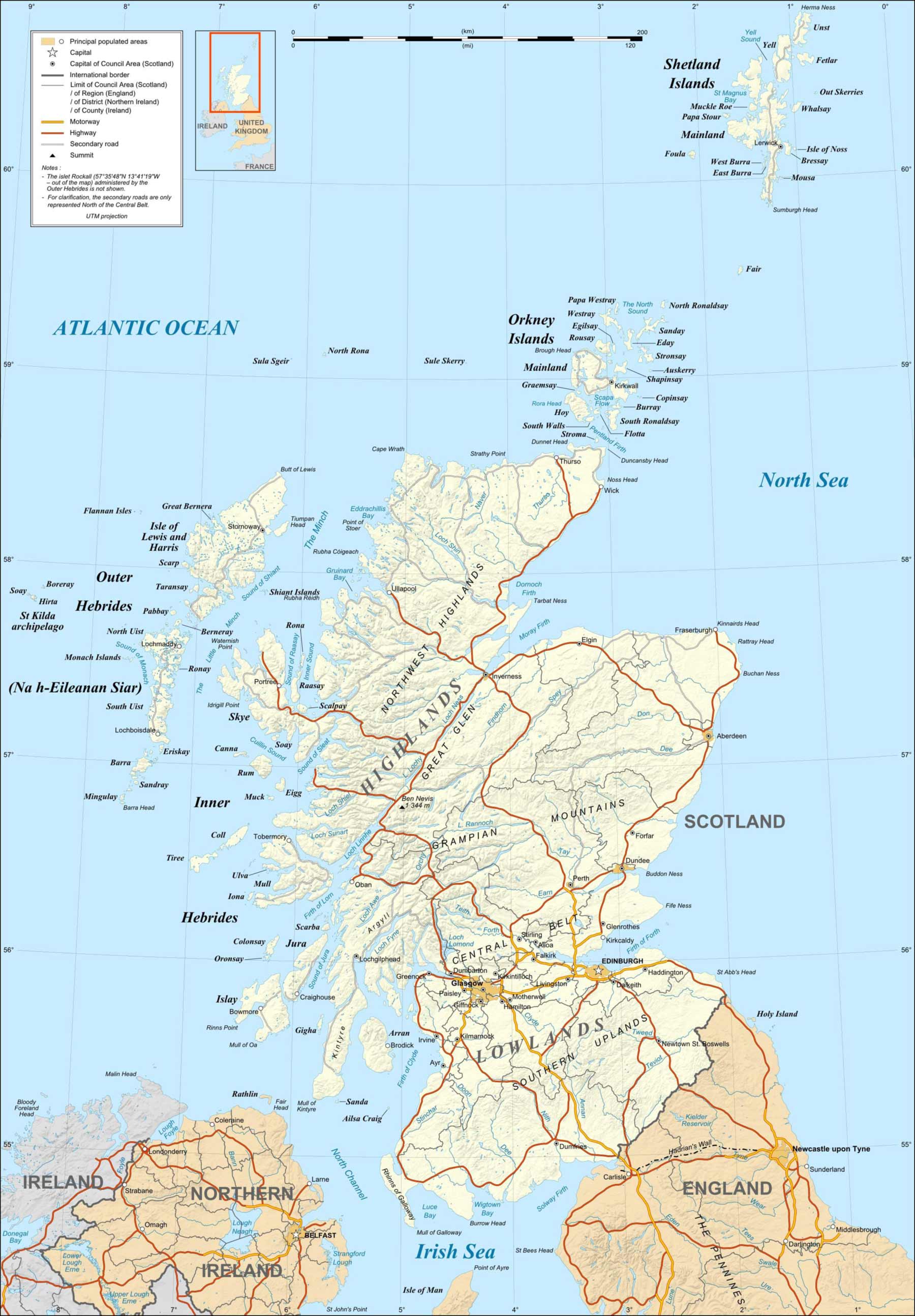 Scotland Map Printable