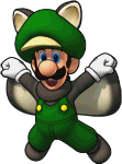 Sprite of Flying Squirrel Luigi, from Puzzle & Dragons: Super Mario Bros. Edition.