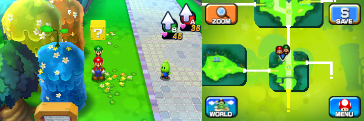 Twenty-eighth block in Mushrise Park of Mario & Luigi: Dream Team.