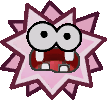 Sprite of a Pink Fuzzy from Super Paper Mario.