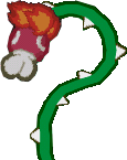 Sprite of a flaming Lava Bud, from Paper Mario.