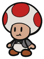 A Toad from Paper Mario: Color Splash.