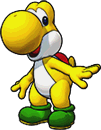 Sprite of Yellow Yoshi's team image, from Puzzle & Dragons: Super Mario Bros. Edition.