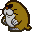 Sprite of an upright Monty Mole, from Paper Mario.