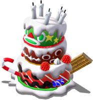 Artwork of the cake from the Nintendo Switch version of Super Mario RPG