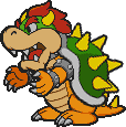 Assembled sprite of Bowser, from Paper Mario.