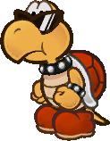 Sprite of an enemy Koopa Troopa from Paper Mario: The Thousand-Year Door