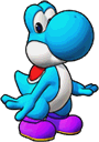 Sprite of Light-blue Yoshi's team image, from Puzzle & Dragons: Super Mario Bros. Edition.