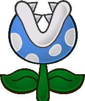 Sprite of a Frost Piranha from Super Paper Mario.