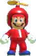 Propeller Mario looking at the player