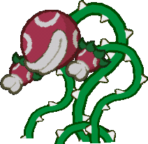 Sprite of Lava Piranha, from Paper Mario.