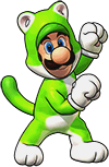 Sprite of Cat Luigi, from Puzzle & Dragons: Super Mario Bros. Edition.