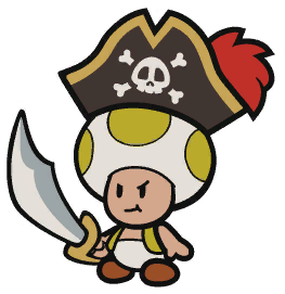 Legendary Captain sprite from Paper Mario: Color Splash.