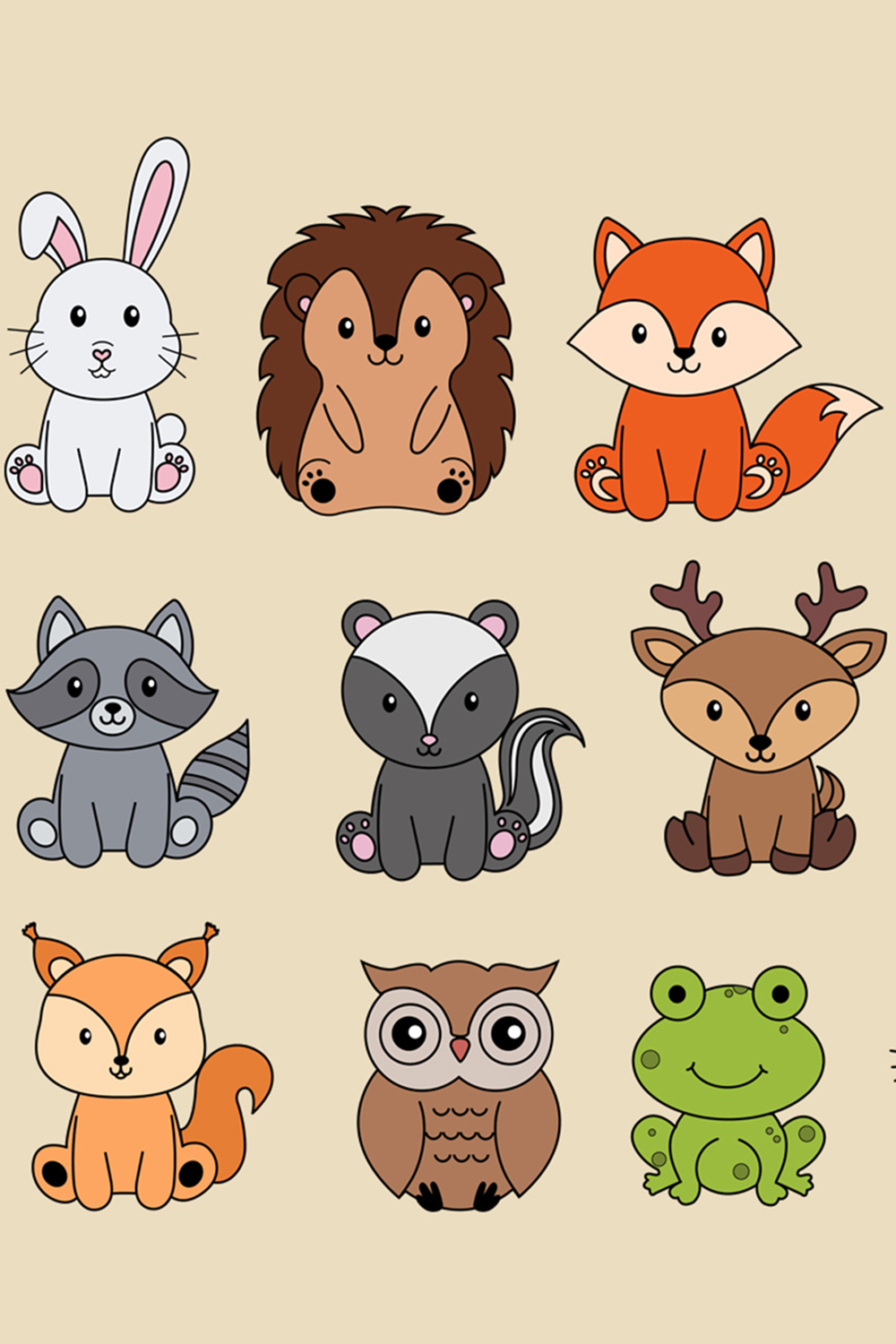 Woodland Baby Animals SVG Clipart pinterest image.