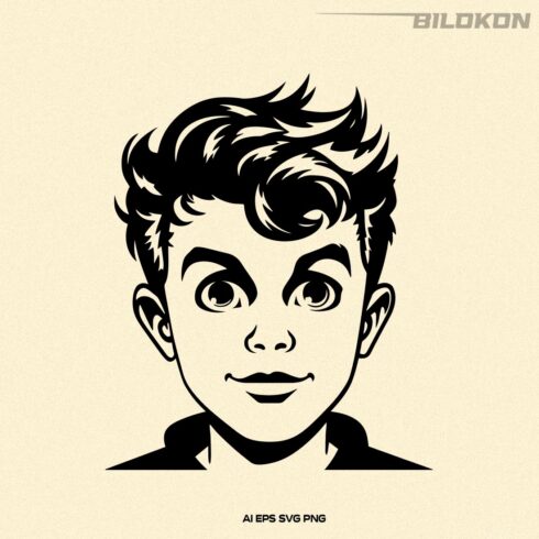 Retro Boy Head, Little boy face SVG Vector cover image.