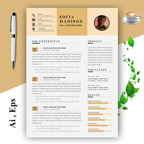 Clean Resume Template Layout cover image.