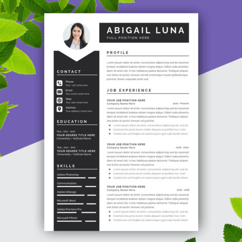 Resume Layout Set with Navy Elements cover image.