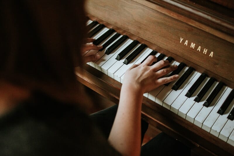 person playing piano