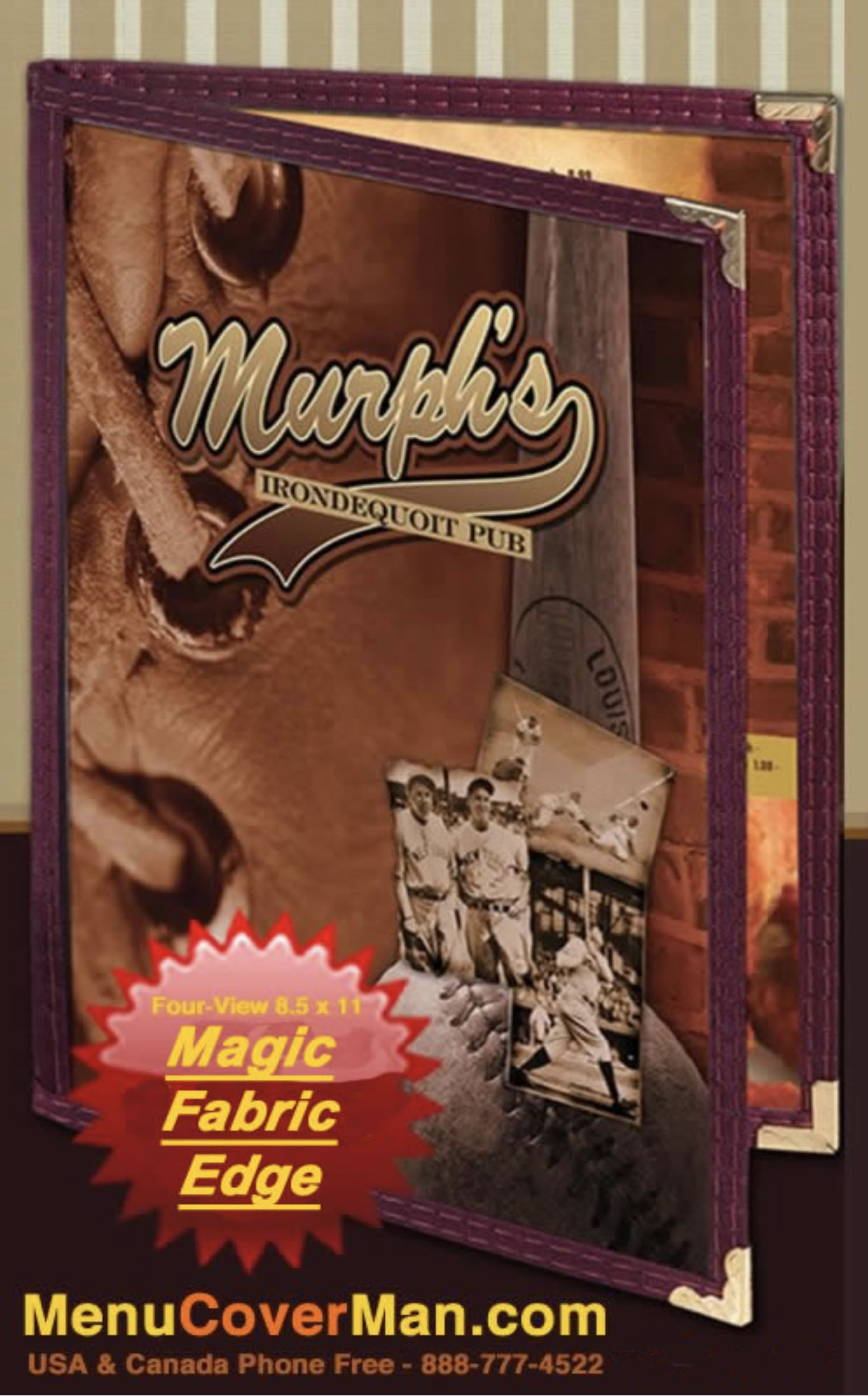 Beautiful FABRIC EDGE elegant MenuCoverMan menu covers for you!