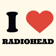 a poster that says i love radiohead with a red heart