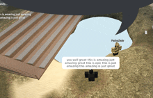 a screenshot of a video game with a speech bubble that says yea well great