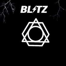 a black background with a blitz logo and lightning bolts in the background