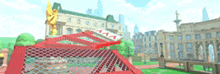 a blurred image of a city with a red box in the foreground .