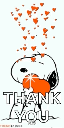 snoopy is holding a heart in his mouth with hearts coming out of his mouth .