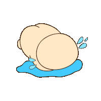 a cartoon drawing of a person 's butt laying on a puddle of water