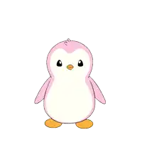 a pink penguin with the words " i 'm so excited " written above it