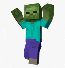 a minecraft character with a green face and green arms