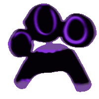 a purple and black object with circles around it