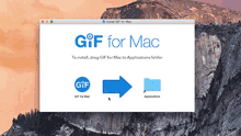 a computer screen shows a gif for mac installation window