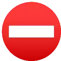 a red sign with a white rectangle in the middle