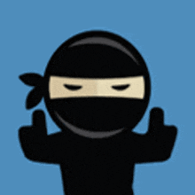 a ninja is giving the middle finger