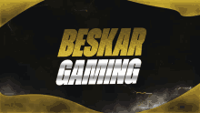 a black and gold background with the words beskar gaming