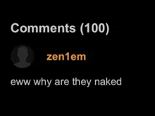 a black background with a silhouette of a man and the words comments ( 100 ) zen1em