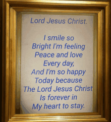 a framed piece of paper that says lord jesus christ on it