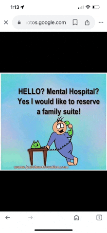 a cartoon of a man talking on a phone with a family suite .