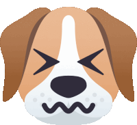 a brown and white dog with its eyes closed and a wrinkled face