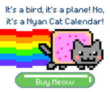 a picture of a cat with a rainbow coming out of it and the words buy meow below it