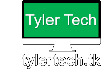 a computer monitor with a green screen that says tyler tech on it