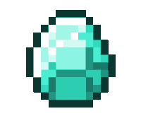 a pixel art drawing of a diamond with a white background