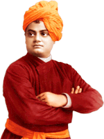 a man wearing an orange turban and a red jacket stands with his arms crossed