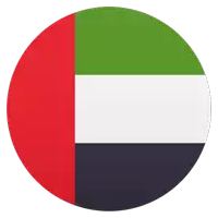 the flag of the united arab emirates is displayed in a circle