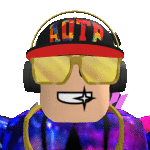 a roblox character wearing headphones sunglasses and a hat that says autp