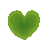 a green heart with a white background and a few layers