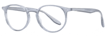 a pair of clear glasses with a gray frame